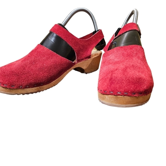 Red Suede Women's Mules & Clogs - Picture 3 of 7